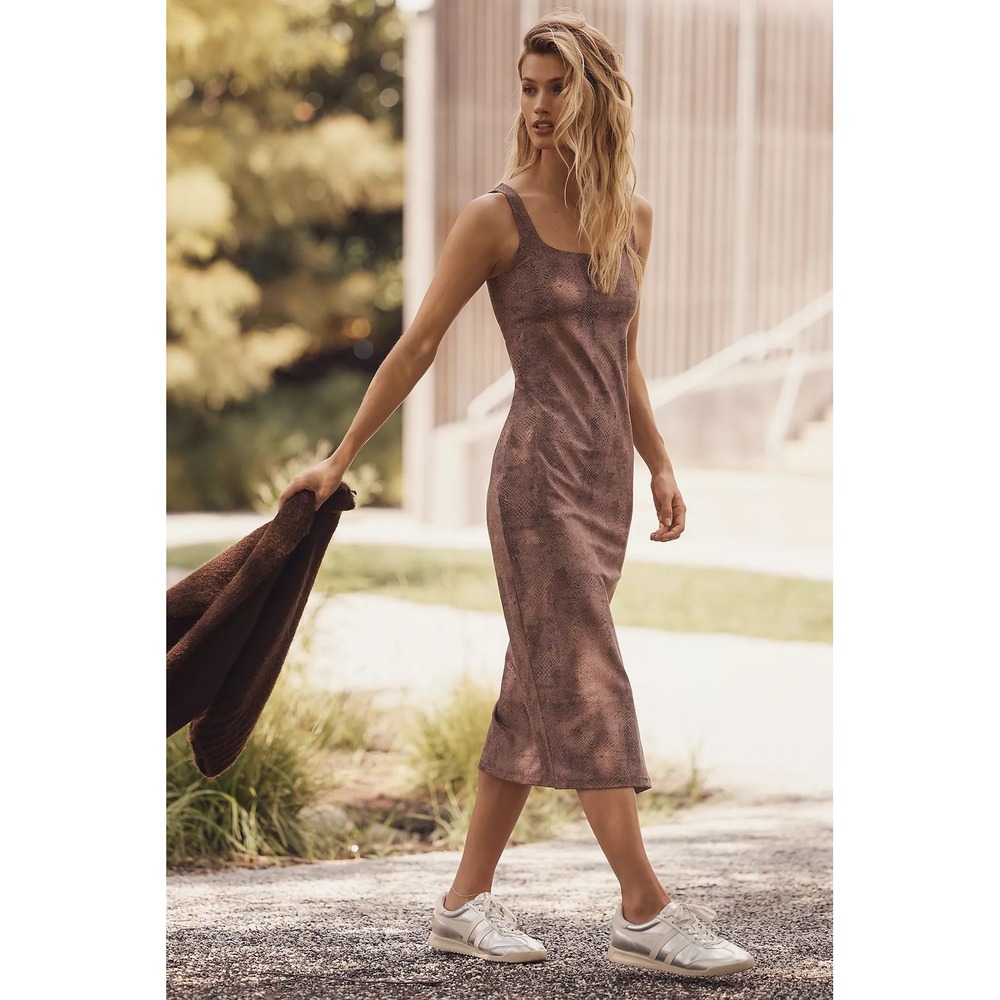 Beyond Yoga Spacedye Icon Midi Dress Women M Snake Print casual boho streetwear
